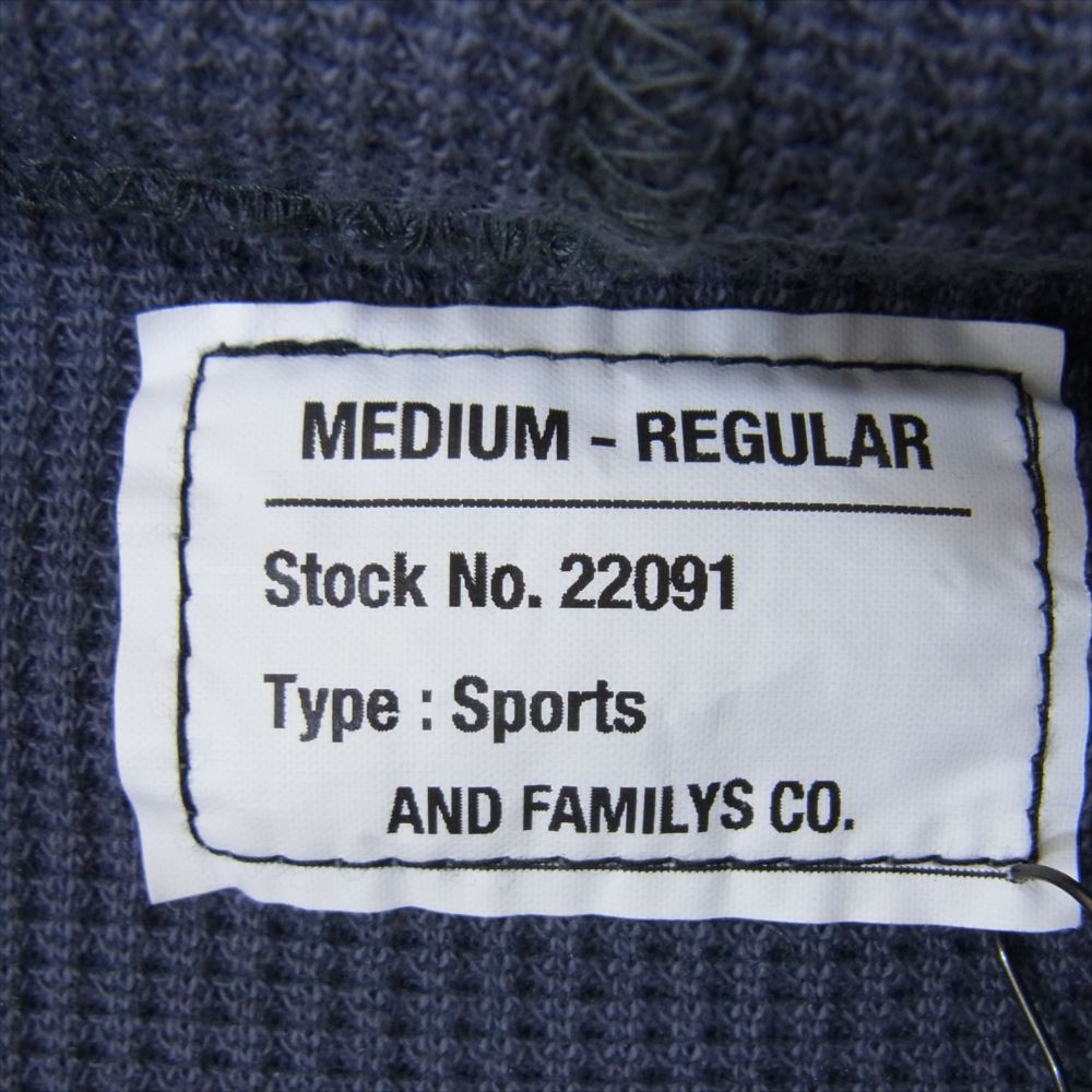 ANDFAMILYS アンドファミリー XX-22091 Thermal Hooded Shirts サーマル フーデッド プルオーバー パーカー ブルー系 M【極上美品】【中古】