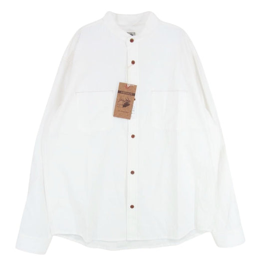 ANDFAMILYS アンドファミリー SHL-2302727 Selvedge Chambray Shirts バンドカラー シャンブレー 長袖 シャツ ホワイト系 XL【美品】【中古】