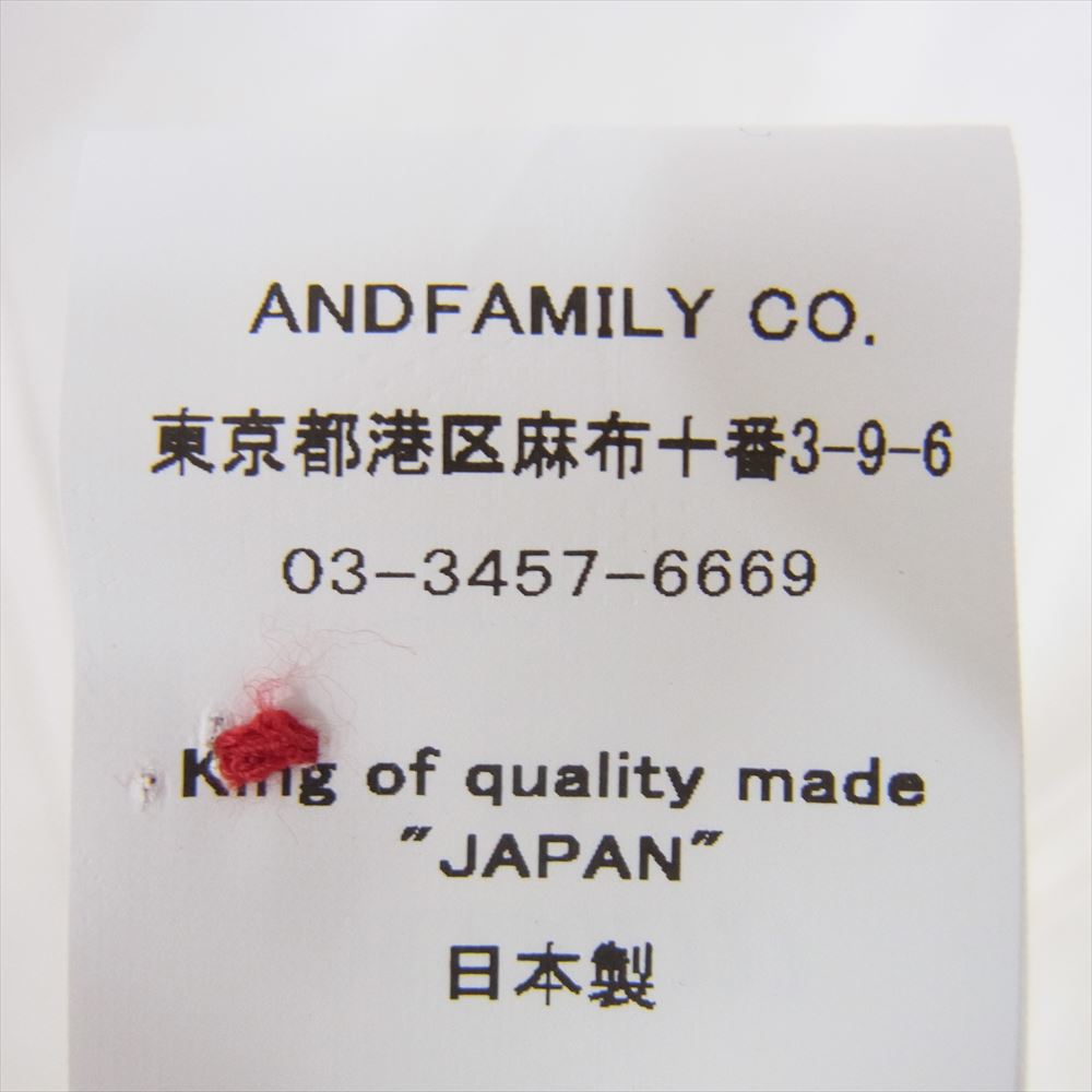 ANDFAMILYS アンドファミリー SHL-2302727 Selvedge Chambray Shirts バンドカラー シャンブレー 長袖 シャツ ホワイト系 XL【美品】【中古】