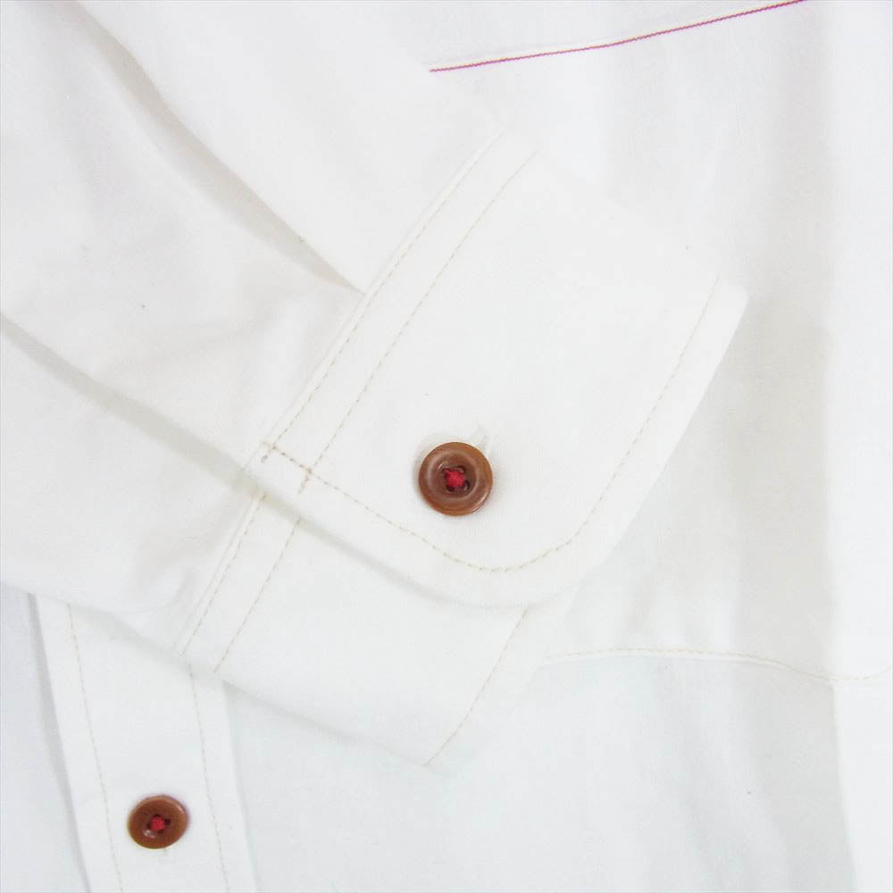 ANDFAMILYS アンドファミリー SHL-2302727 Selvedge Chambray Shirts バンドカラー シャンブレー 長袖 シャツ ホワイト系 XL【美品】【中古】