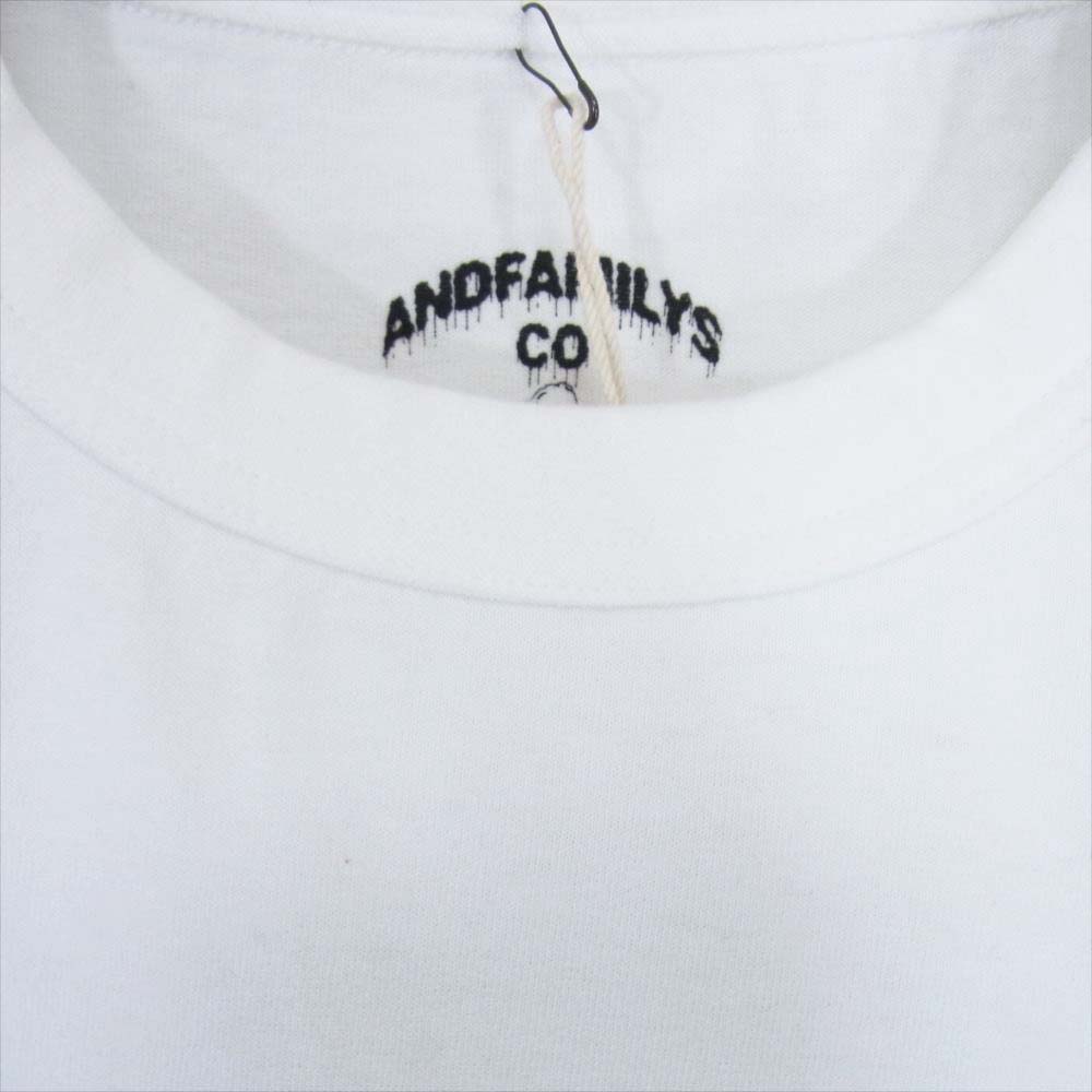 ANDFAMILYS アンドファミリー XX-22052P CN TEE BIG CHUG Mr. クルーネック 胸ロゴ 半袖 Tシャツ ホワイト系 S【中古】