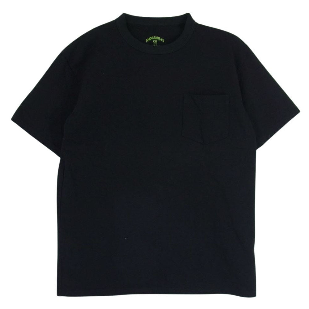 ANDFAMILYS アンドファミリー XX-21051 CN Tee Big Chug クルーネック ポケット 半袖 Tシャツ ブラック系 S【美品】【中古】
