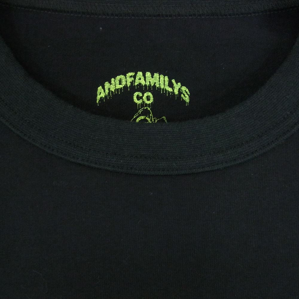 ANDFAMILYS アンドファミリー XX-21051 CN Tee Big Chug クルーネック ポケット 半袖 Tシャツ ブラック系 S【美品】【中古】