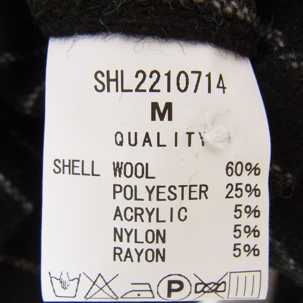 ANDFAMILYS アンドファミリー SHL-2210714 WOOL WORK SHIRTS ストライプ ウール ワーク 長袖 シャツ ブラック系 M【美品】【中古】