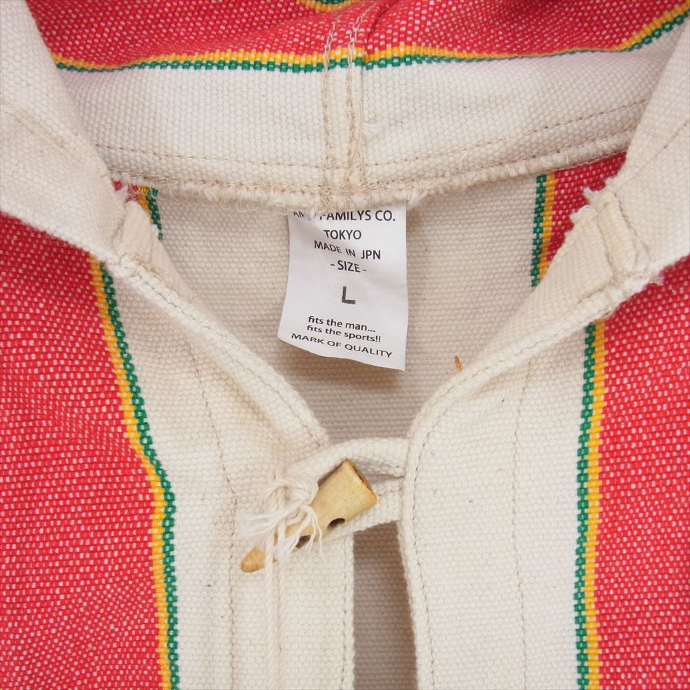 ANDFAMILYS アンドファミリー JK-2310753 DRUG RUG HOODIE ドラッグ ラグ フーディ ジャケット パーカー レッド系 L【中古】