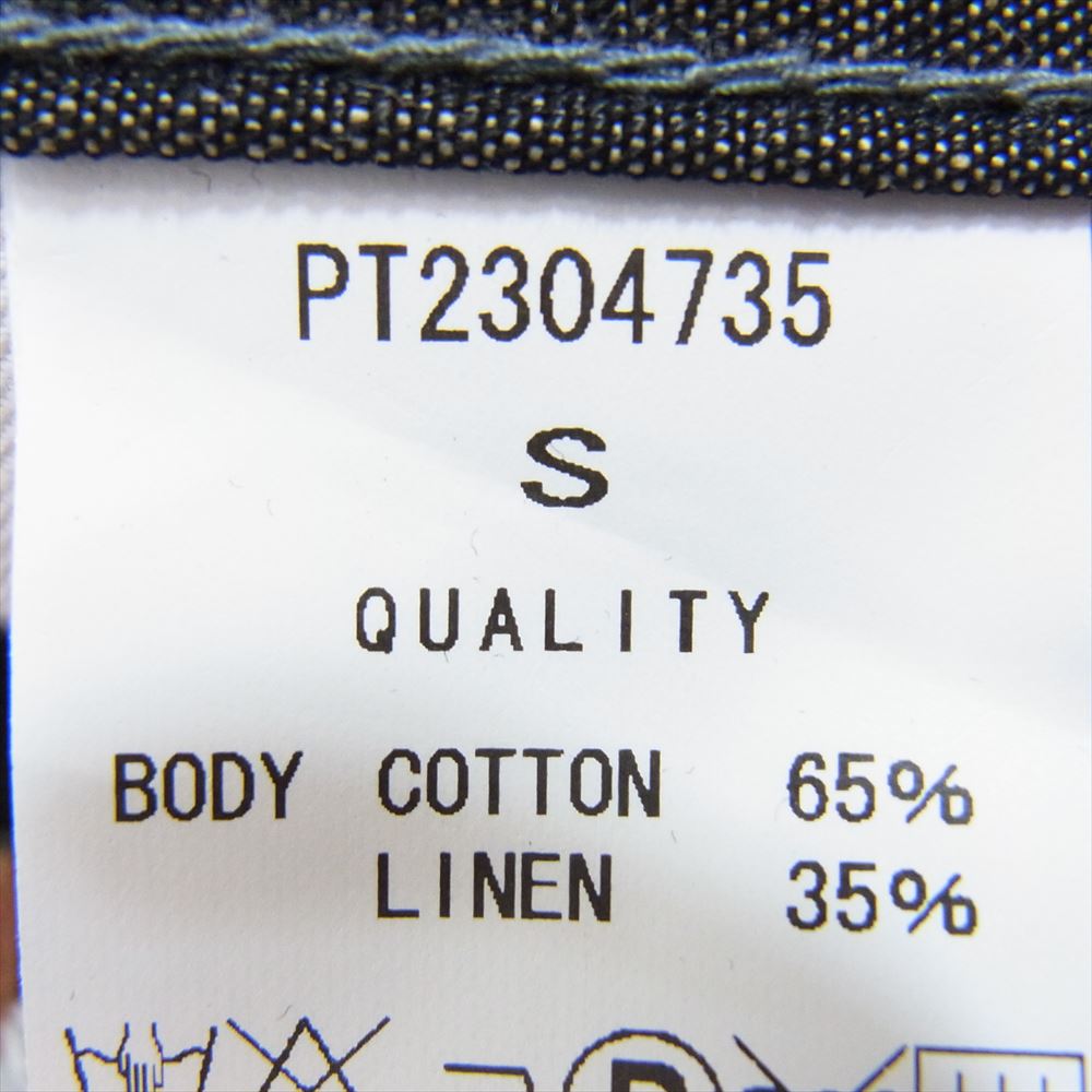 ANDFAMILYS アンドファミリー PT-2304735 6000CL DENIM PANTS コットン リネン ジップ デニム パンツ インディゴブルー系 S【極上美品】【中古】