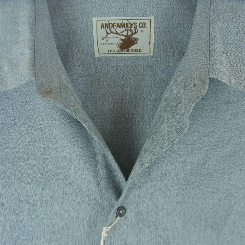 ANDFAMILYS アンドファミリー SHI-2304733 INDIGO WIDE BD SHIRTS インディゴ ボタンダウン 長袖 シャツ グレー系 XL【極上美品】【中古】