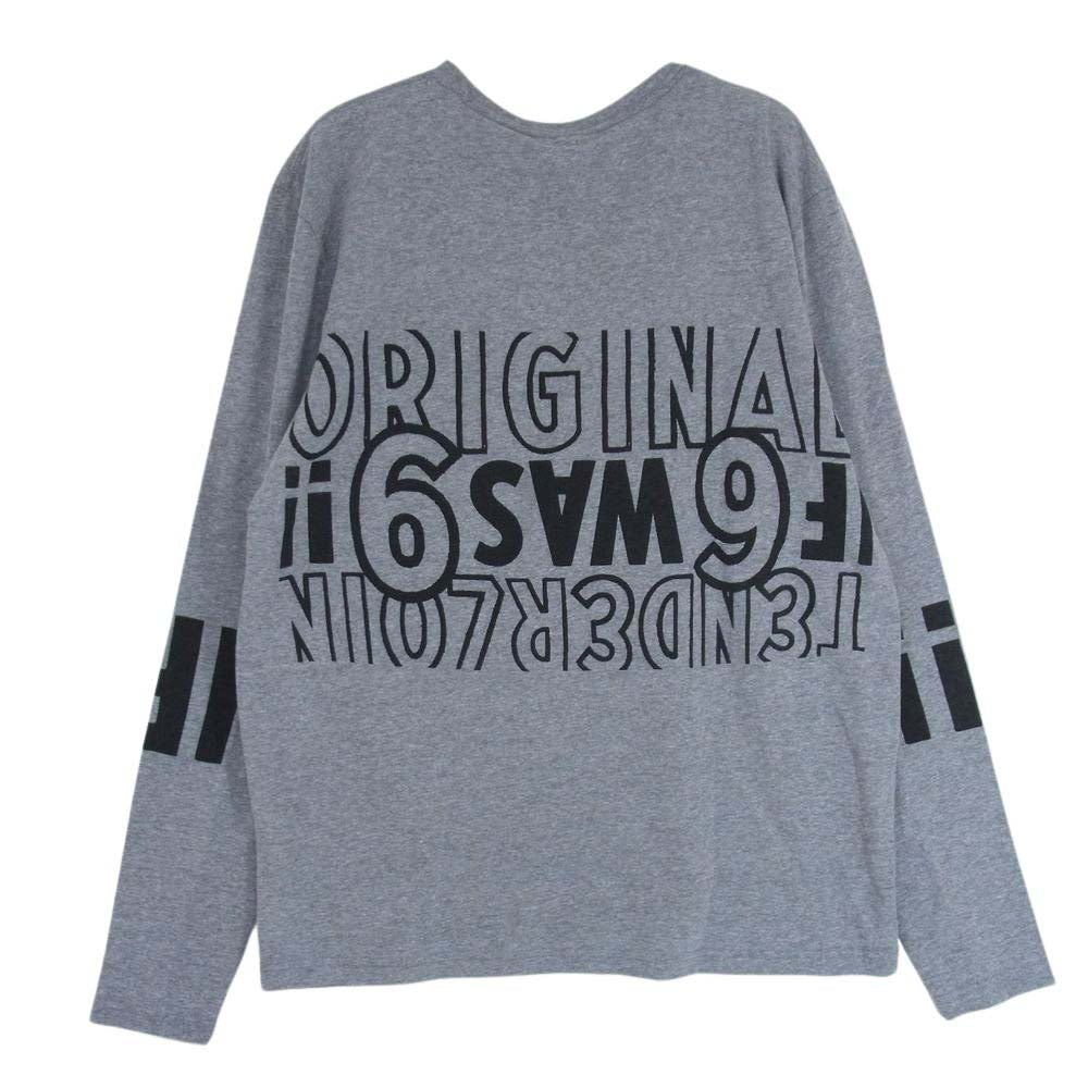 TENDERLOIN テンダーロイン 22SS LONG SLEEVE TEE 3A ロゴ プリント 長袖 Tシャツ グレー系 M【極上美品】【中古】