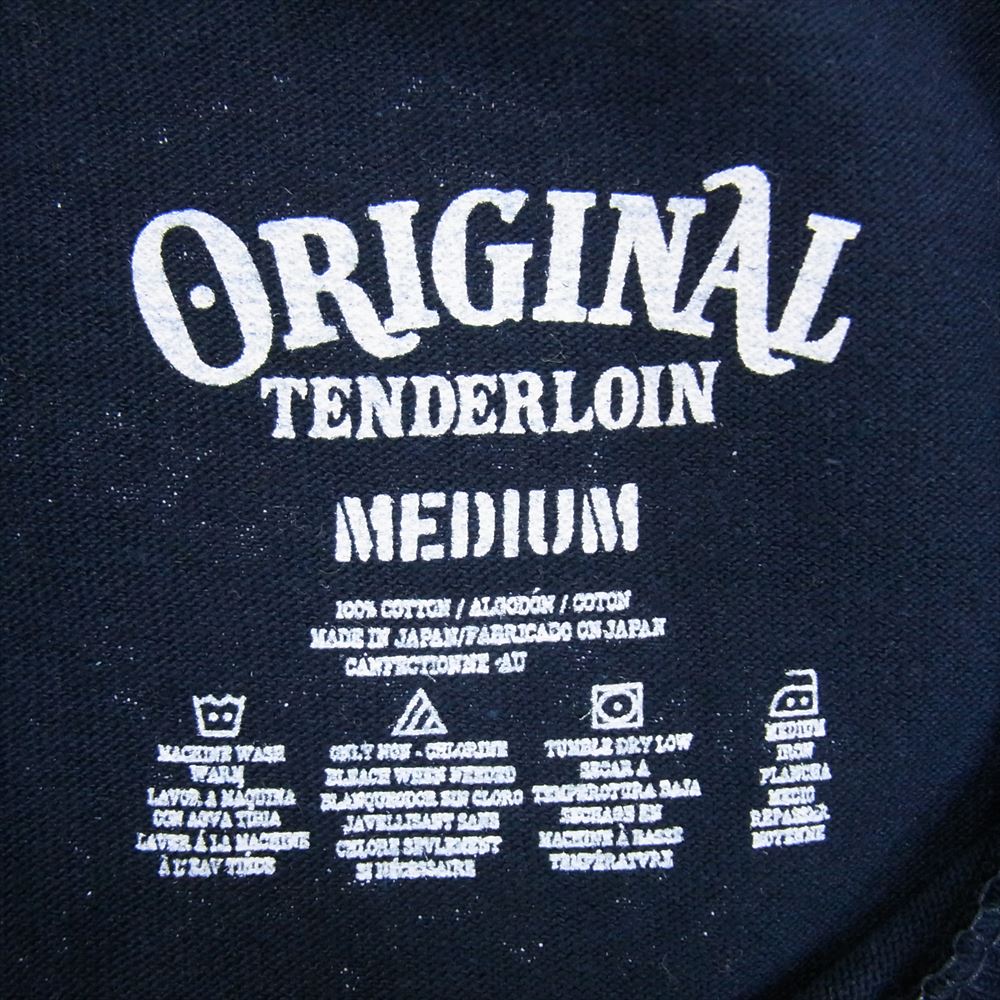 TENDERLOIN テンダーロイン LONG SLEEVE TEE 2A ロゴ プリント ボルネオスカル 長袖 Tシャツ ネイビー系 M【極上美品】【中古】