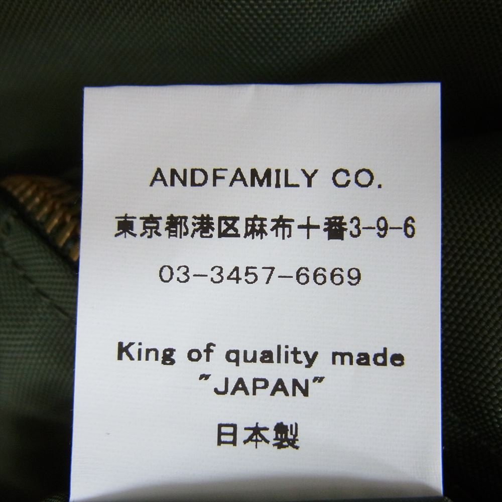 ANDFAMILYS アンドファミリー JK-2311755 WEP GONZ JACKET G-8 ゴンズ ジャケット カーキ系 L【極上美品】【中古】