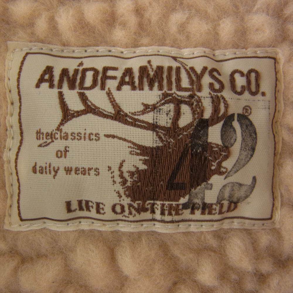 ANDFAMILYS アンドファミリー LET-2301723 SUEDE RANCH JACKET スエード ランチ 裏地ボア ジャケット ブラウン系 42【中古】