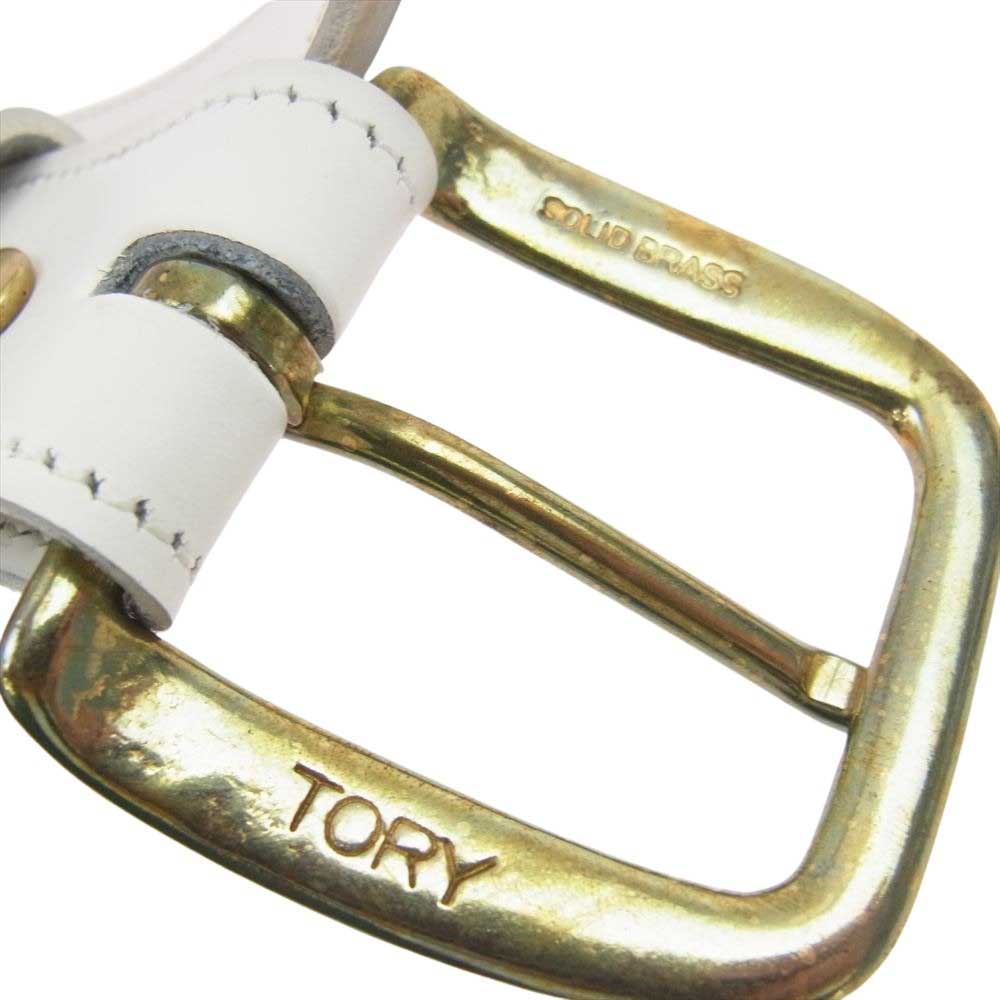TORY LEATHER  2945 アメリカ製 イングランド ブライドルレザー ベルト ホワイト系 34【中古】