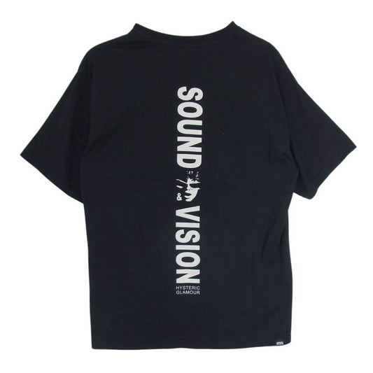 HYSTERIC GLAMOUR ヒステリックグラマー 22SS 02221CT12 SPYNAL HYS T グラフィックロゴ クルーネック 半袖 Tシャツ  ブラック系 L【中古】