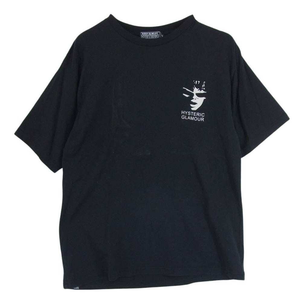 HYSTERIC GLAMOUR ヒステリックグラマー 22SS 02221CT12 SPYNAL HYS T グラフィックロゴ クルーネック 半袖 Tシャツ  ブラック系 L【中古】