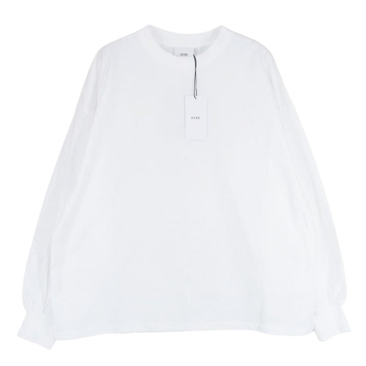 HYKE ハイク 12364-0201 ボリュームスリーブ ロングスリーブ 長袖 Tシャツ ロンT ホワイト系 S【新古品】【未使用】【中古】
