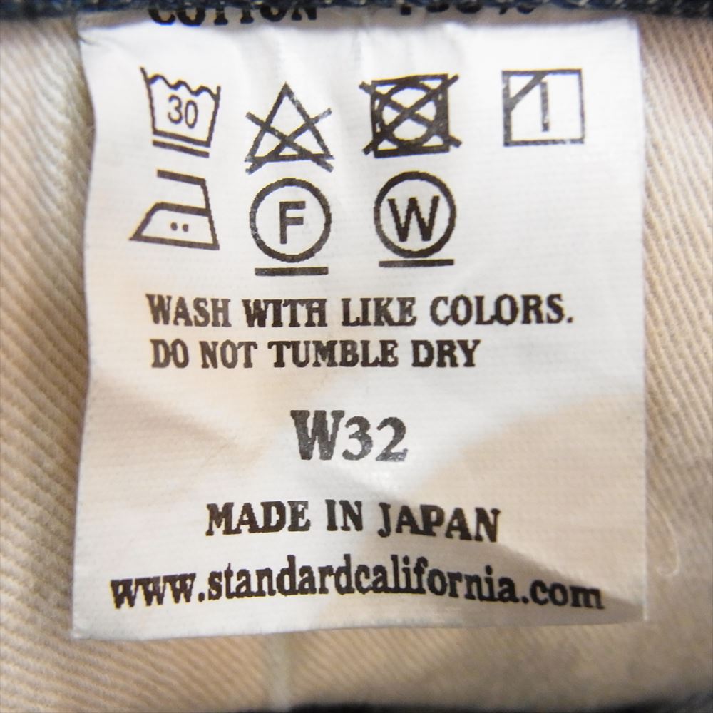 STANDARD CALIFORNIA スタンダードカリフォルニア SD 5P Denim Pants S901 Vintage Wash ボタンフライ ヴィンテージ ウォッシュ 加工 デニム パンツ インディゴブルー系 32【極上美品】【中古】
