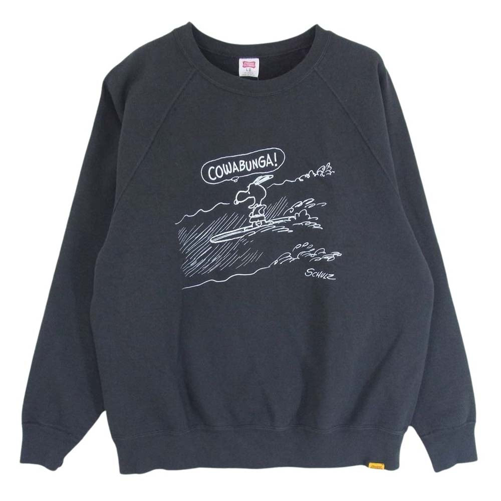 STANDARD CALIFORNIA スタンダードカリフォルニア SNOOPY スヌーピー SD COWABUNGA CREW SWEAT カワブンガ クルー スウェット トレーナー グレー系 L【極上美品】【中古】