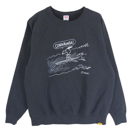 STANDARD CALIFORNIA スタンダードカリフォルニア SNOOPY スヌーピー SD COWABUNGA CREW SWEAT カワブンガ クルー スウェット トレーナー グレー系 L【極上美品】【中古】