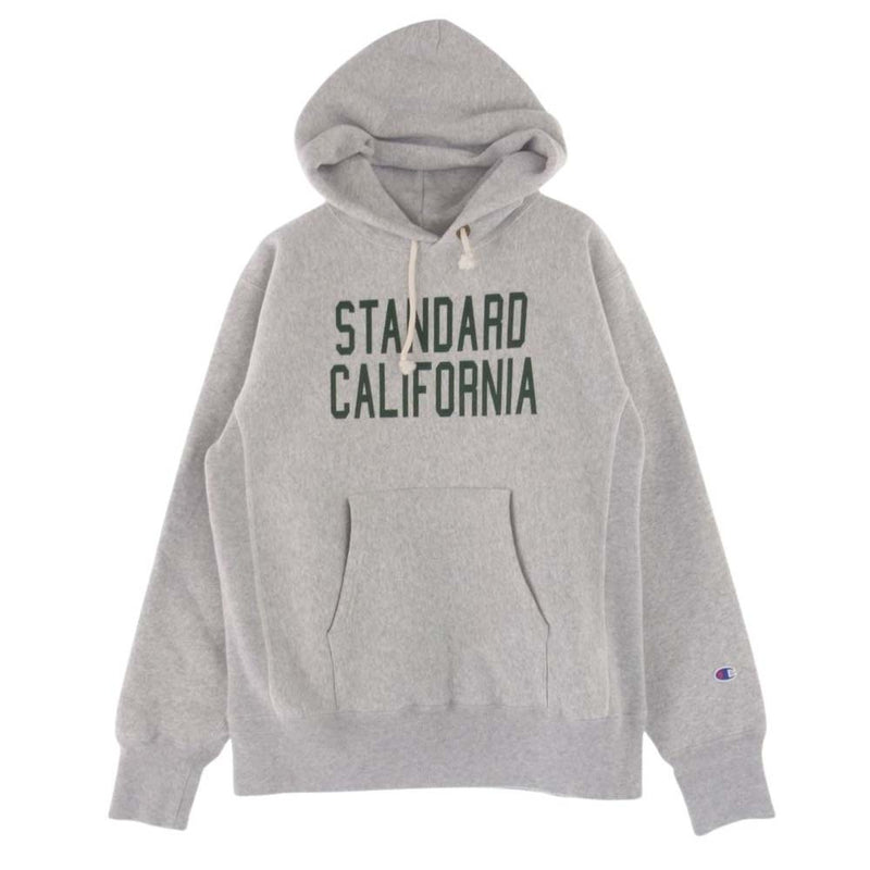 STANDARD CALIFORNIA スタンダードカリフォルニア 21AW × Champion チャンピオン ロゴ リバースウィーブ プルオーバー パーカー  グレー系 M【極上美品】【中古】