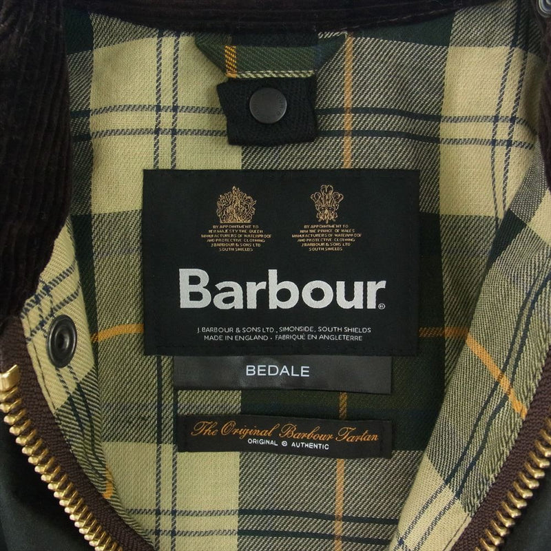 Barbour バブアー 231MWX0018 BEDALE ビデイル ワックス オイルド コットン ブルゾン ジャケット ダークグリーン系 38【極上美品】【中古】