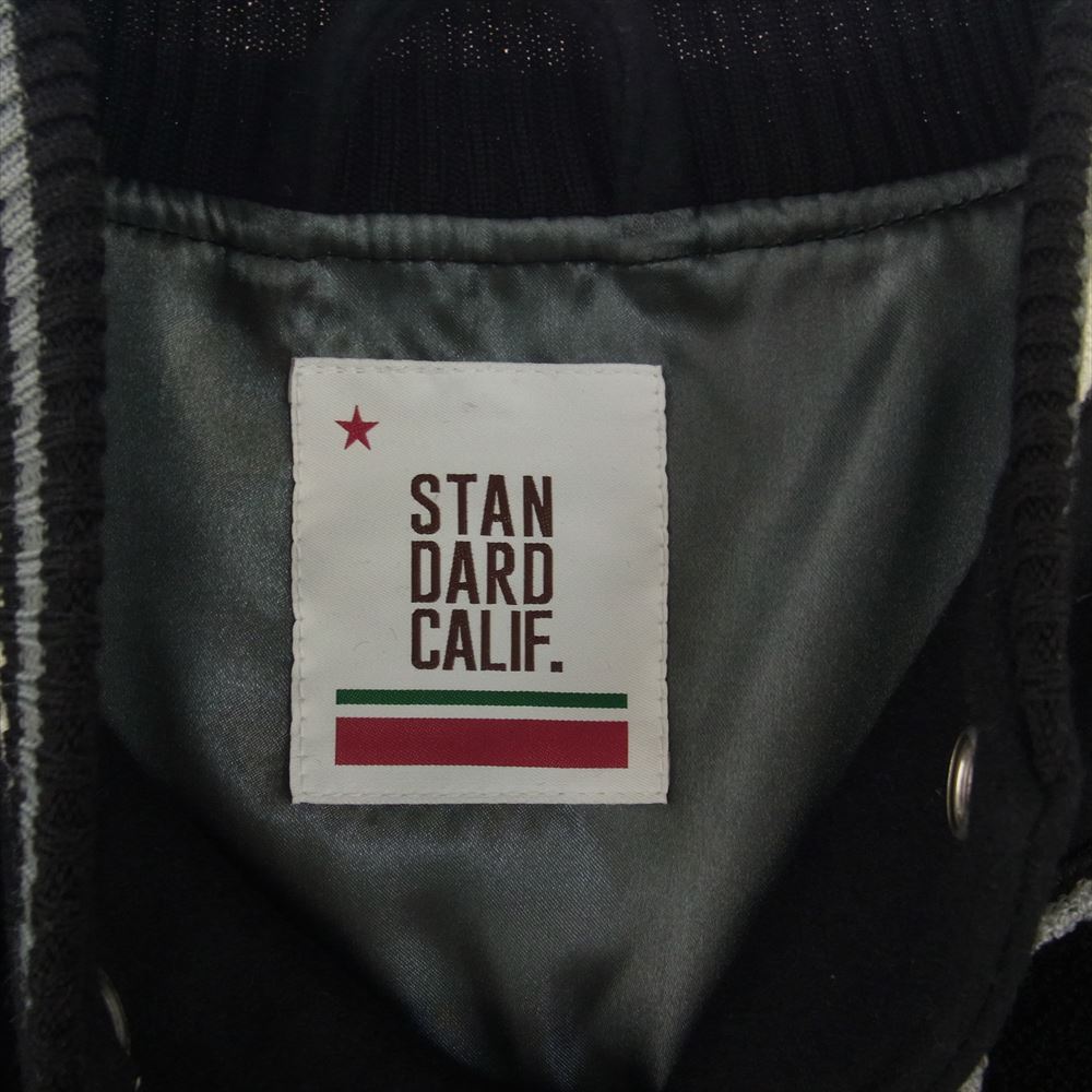 STANDARD CALIFORNIA スタンダードカリフォルニア SD Varsity Jacket 袖レザー バーシティ ジャケット ブラック系 L【極上美品】【中古】