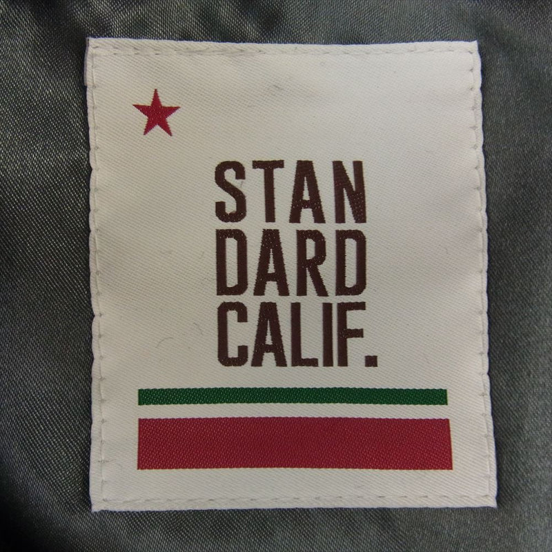 STANDARD CALIFORNIA スタンダードカリフォルニア SD Varsity Jacket 袖レザー バーシティ ジャケット ブラック系 L【極上美品】【中古】