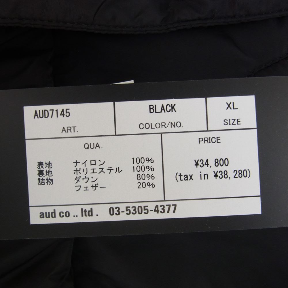 オーディエンス AUD7145 limonta リモンタ komatsu ダウン ジャケット ブラック系 XL【新古品】【未使用】【中古】