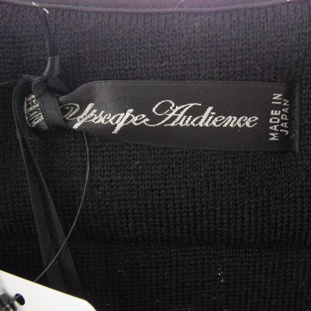 アップスケープオーディエンス AUD7208 ノーカラー ボタン ボア ジャケット ブラック系 XL【極上美品】【中古】