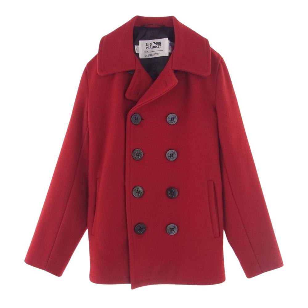 schott ショット 753US PEA COAT 24oz ウール ピーコート レッド系 34【中古】