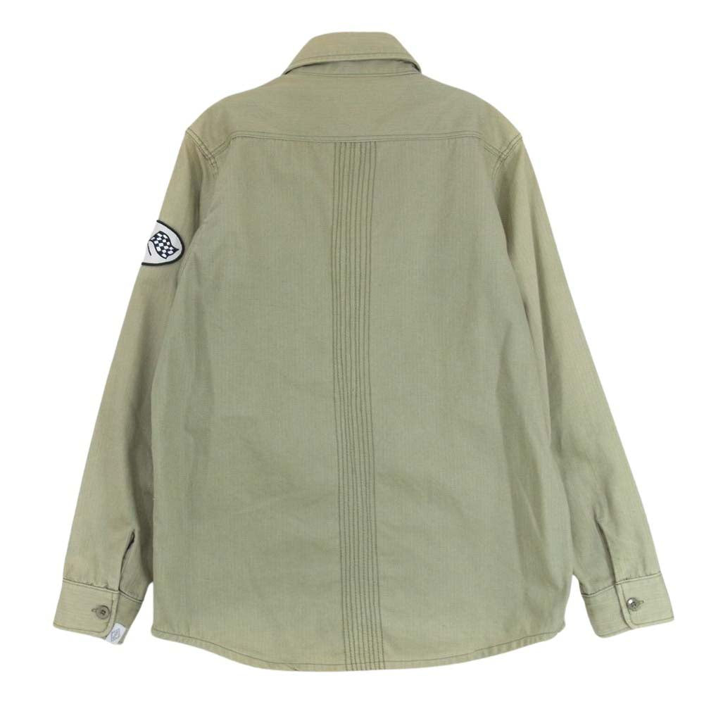 ブルコ WORK GARMENT ワーク ガーメント パッチワーク 長袖 シャツ ジャケット カーキ系 M【中古】