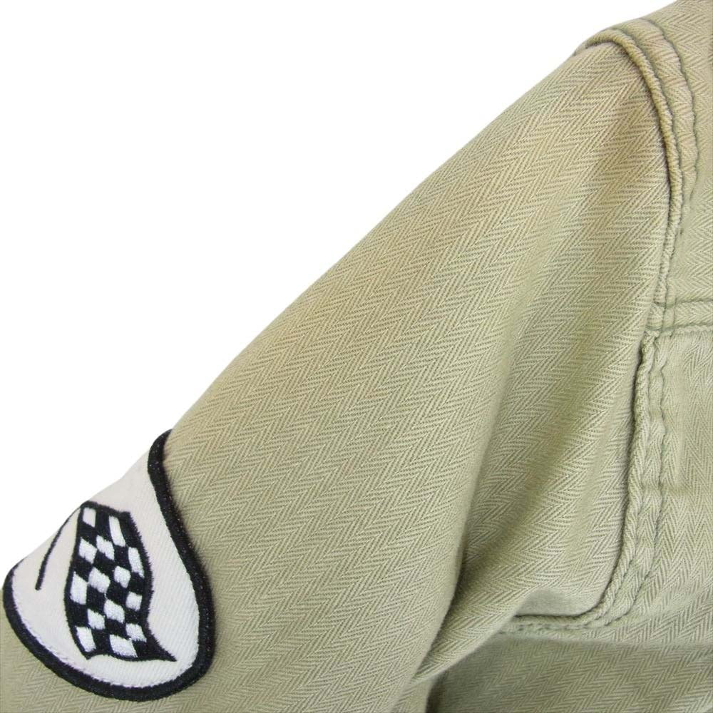 ブルコ WORK GARMENT ワーク ガーメント パッチワーク 長袖 シャツ ジャケット カーキ系 M【中古】