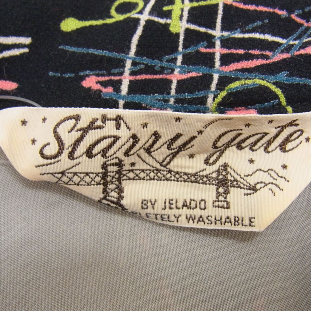 JELADO ジェラード starry gate Vincent Shirts ヴィンセントシャツ 総柄 オープンカラー 半袖 シャツ ブラック系 M【中古】