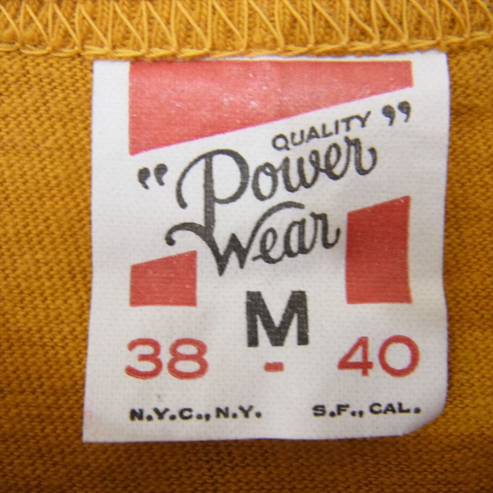 FREEWHEELERS フリーホイーラーズ POWER WEAR パワーウェア フェルト 半袖 Tシャツ イエロー系 M【中古】