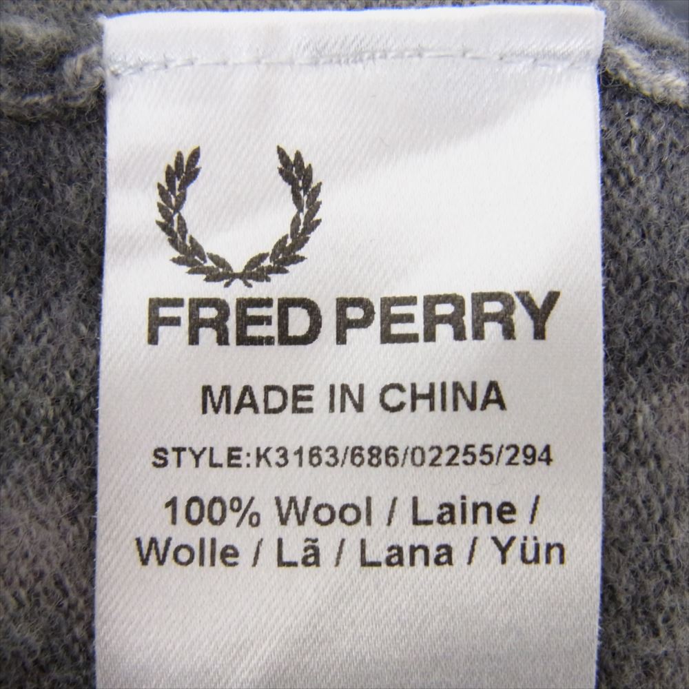 FRED PERRY フレッドペリー カモ ウール リネン ニット カーキ系 36【中古】