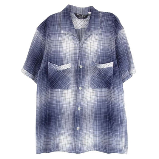 ウエストライド チェック 半袖 ネル シャツ ネイビー系 M【中古】