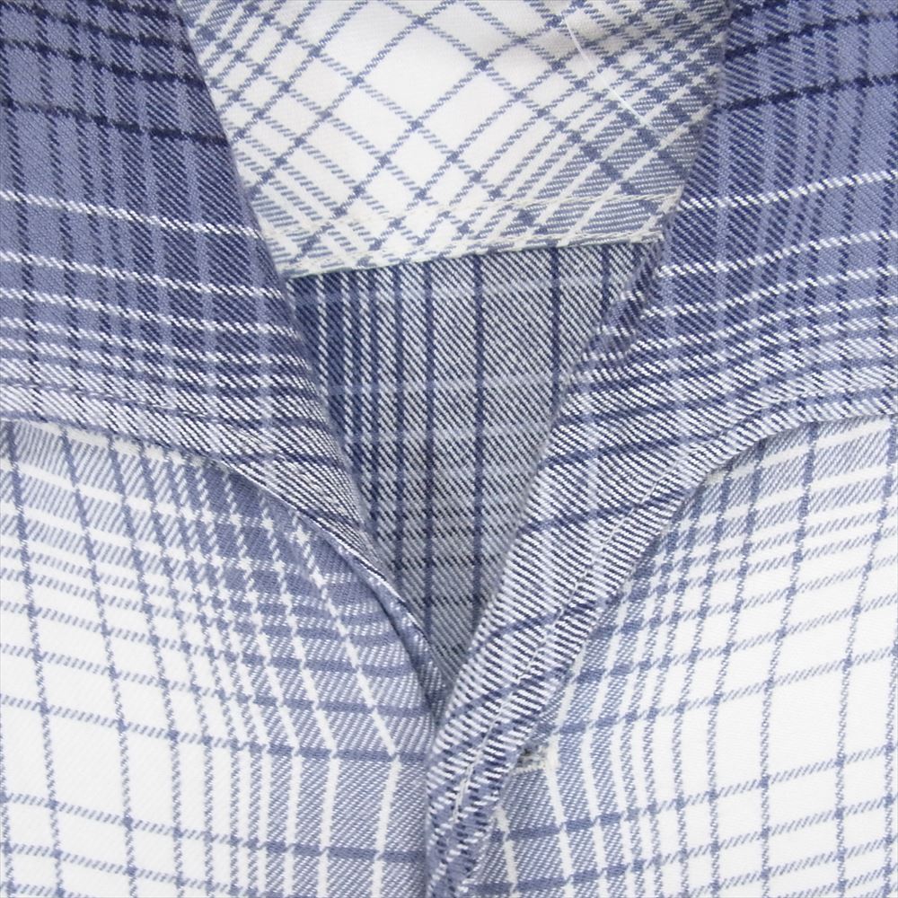 ウエストライド チェック 半袖 ネル シャツ ネイビー系 M【中古】
