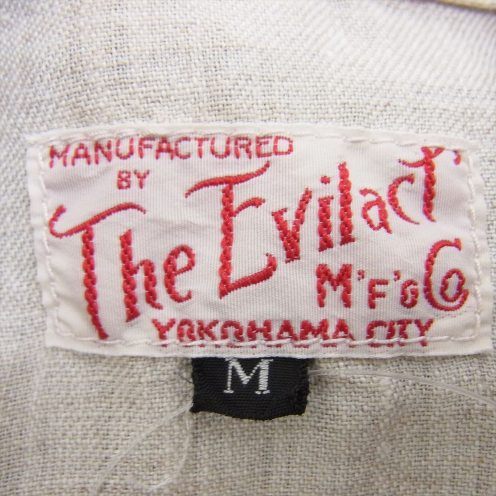 イーブルアクト リネン ウェスタン 襟刺繍 長袖シャツ オフホワイト系 M【中古】