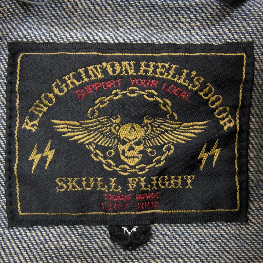 スカルフライト デニム ウエスタン シャツ インディゴブルー系 M【中古】