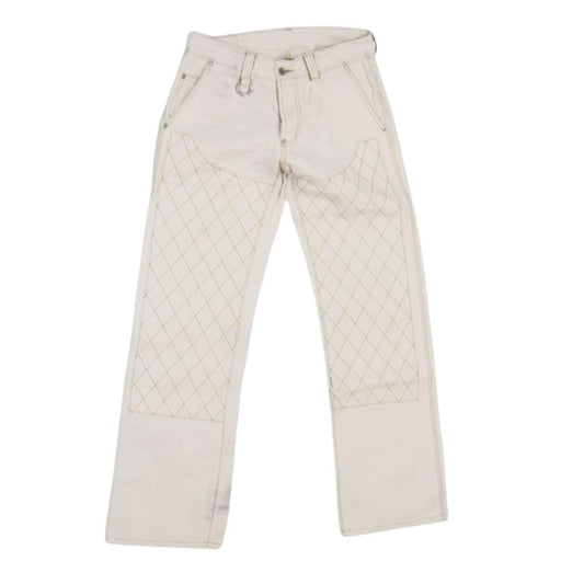 カリフォルニアライン ボタンフライ シンチバック ダブルニー ペインター ワーク パンツ オフホワイト系 29【中古】