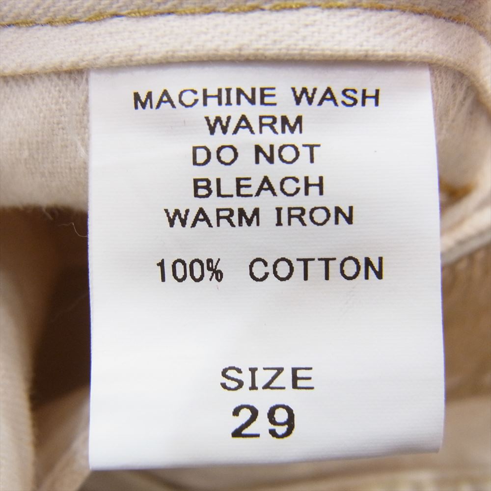 カリフォルニアライン ボタンフライ シンチバック ダブルニー ペインター ワーク パンツ オフホワイト系 29【中古】