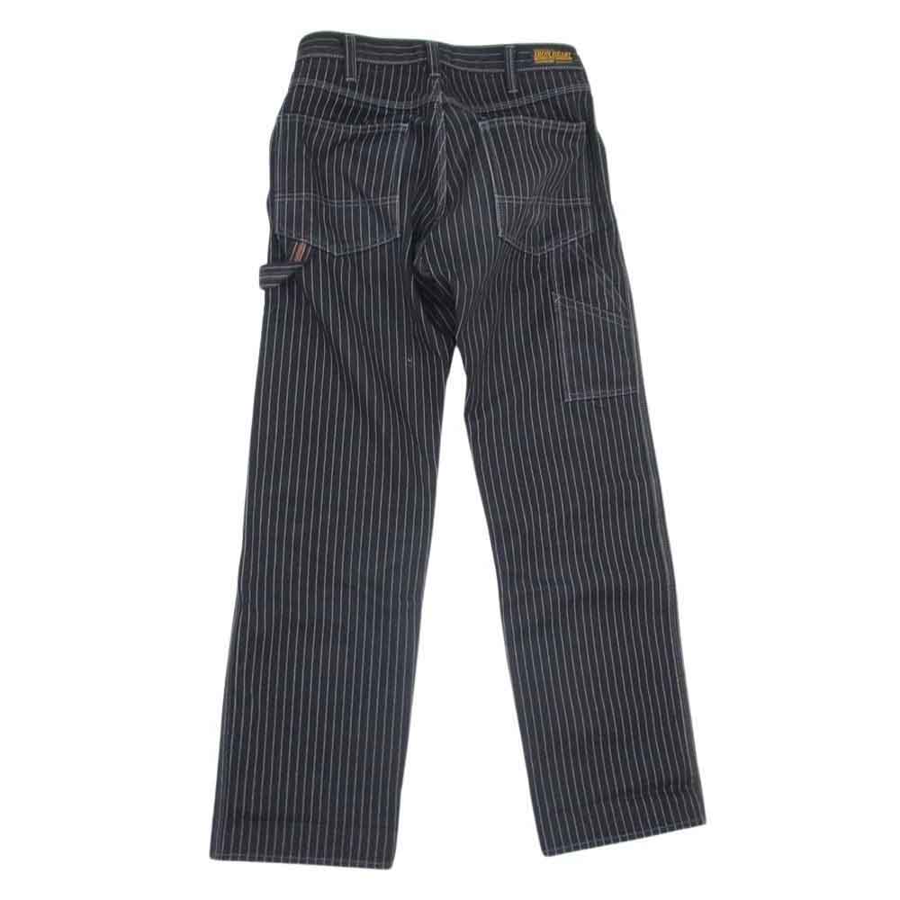 IRON HEART アイアンハート ウォバッシュ ストライプ エンジニア ペインター パンツ ブラック系 31【中古】