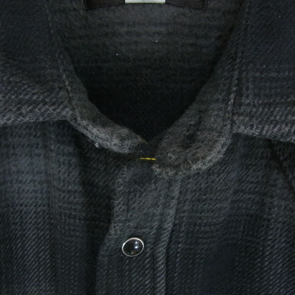 IRON HEART アイアンハート ウルトラ ヘビー チェック フランネル ネルシャツ 長袖 ブラック系 M【中古】