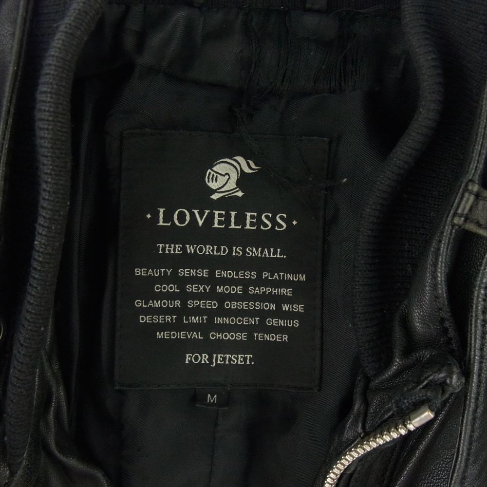 LOVELESS ラブレス RMP80-503-09 ラムレザー シングル フルジップ ジップアップ ライダース ジャケット ブラック系 M【中古】