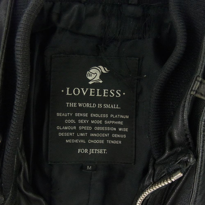 LOVELESS ラブレス RMP80-503-09 ラムレザー シングル フルジップ ジップアップ ライダース ジャケット ブラック系 M【中古】