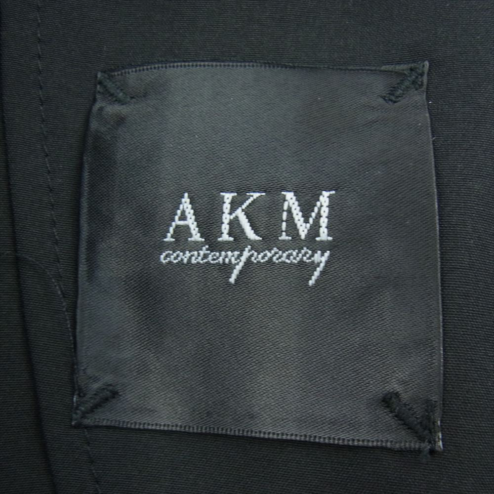 AKM エイケイエム SEER SUCKER シアサッカー 2B テーラードジャケット スラックスパンツ セットアップ ブラック系 JPS【中古】