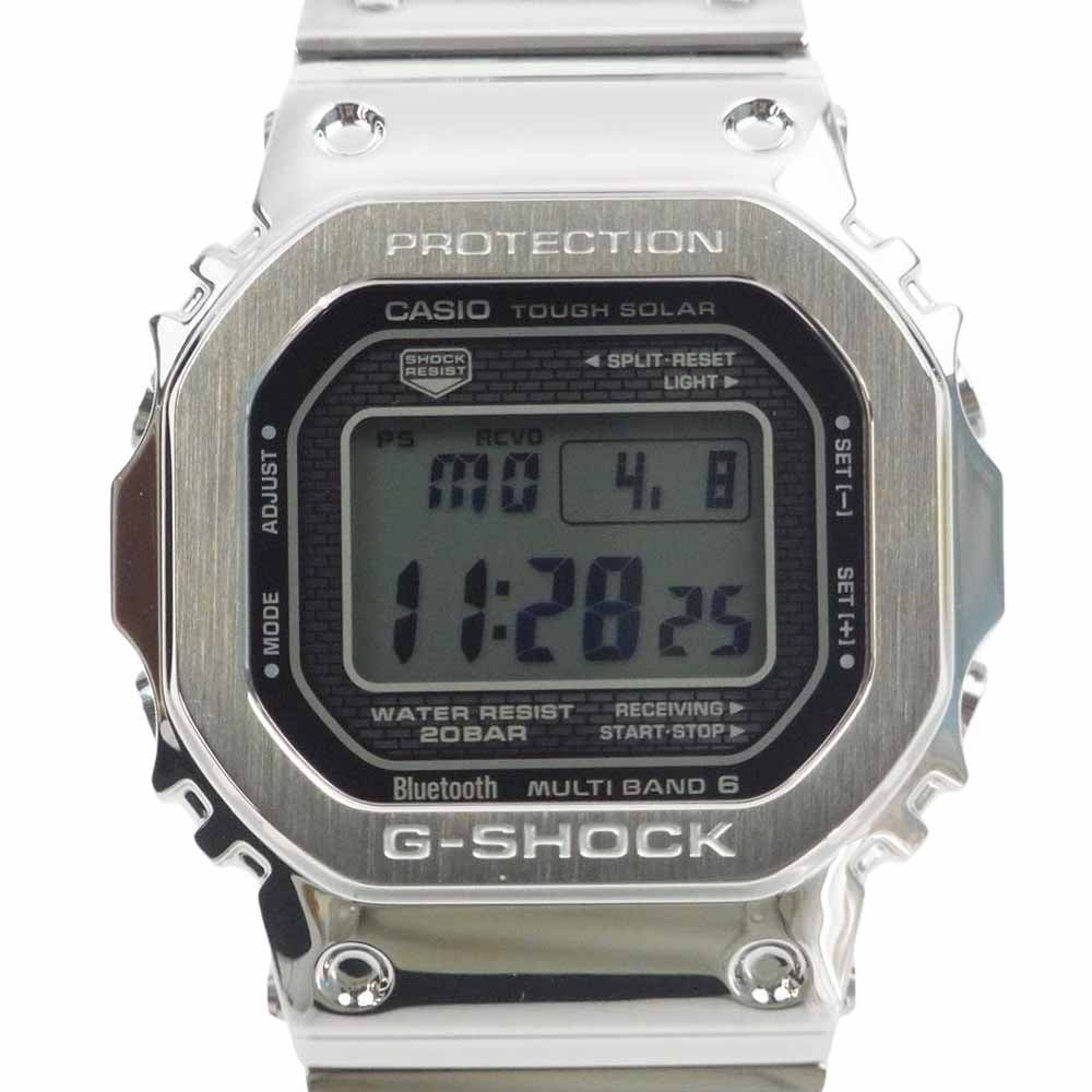 CASIO G-SHOCK カシオ ジーショック GMW-B5000D-1JF フルメタル ソーラー電波時計 Bluetooth? スマートフォンアプリリンク スーパーイルミネーター 腕時計 シルバー系【極上美品】【中古】