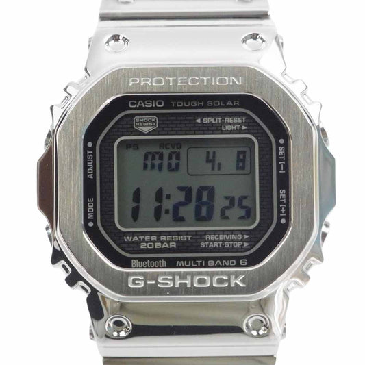 CASIO G-SHOCK カシオ ジーショック GMW-B5000D-1JF フルメタル ソーラー電波時計 Bluetooth? スマートフォンアプリリンク スーパーイルミネーター 腕時計 シルバー系【極上美品】【中古】