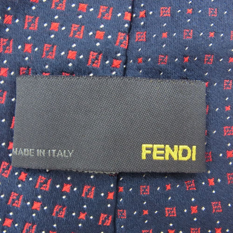 FENDI フェンディ シルク ネクタイ ネイビー系【中古】