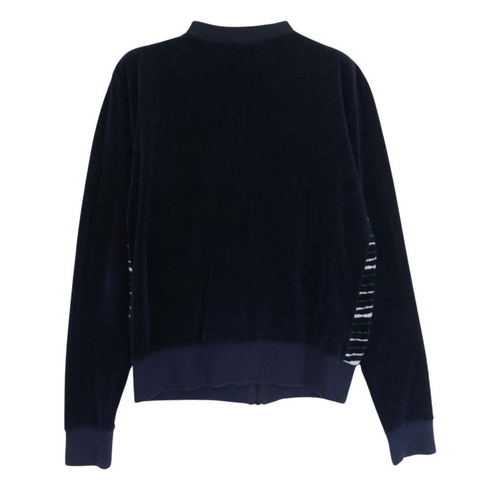 A.P.C. アーペーセー ジグザグボーダー ベロア フルジップ ブルゾン ジャケット ネイビー系 S【中古】