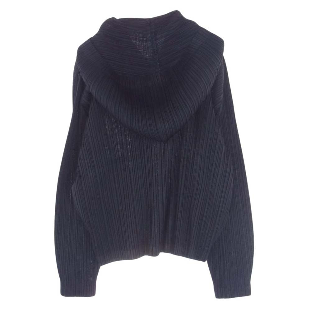 PLEATS PLEASE プリーツプリーズ イッセイミヤケ PP43-JC141 プリーツ加工 フルジップ ジップアップ パーカー ネイビー ネイビー系【中古】